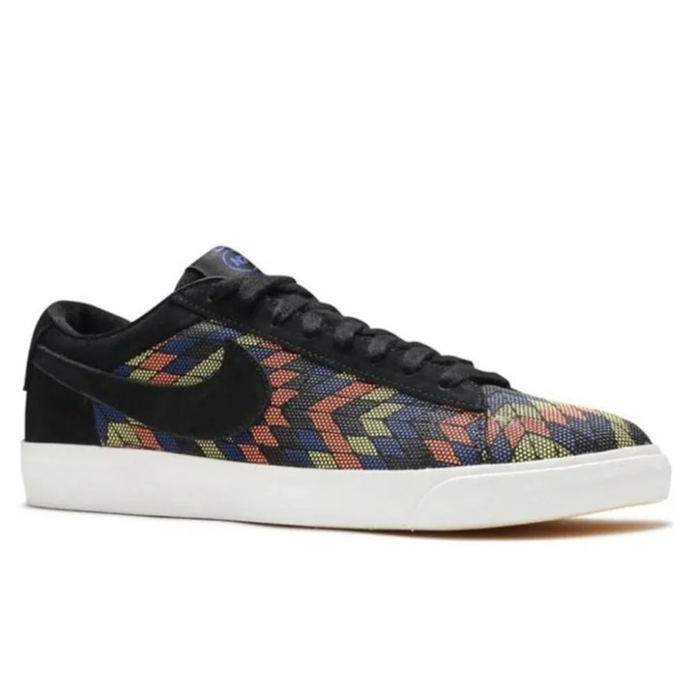 NIKE Blazer Low N7 Tribal Pattern Black Citron Pulse Men Sneakers Size 4.5 NEW